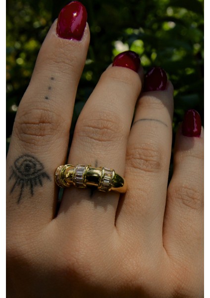 3 Boğumlu Üzeri Baget Taşlı Ayarlanabilir Yüzük Çelik Görünümlü Xp modelleri