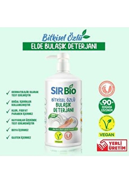 Bitkisel Özlü Mutfak Paketi 4'lü Vegan Ürünler 1000 ml Elde Deterjan 500 ml Parlatıcı