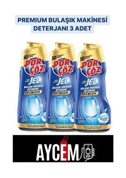 Premium Bulaşık Makinesi Deterjanı 900 ml x 3 Adet Enzim Teknolojisiyle Güçlü Temizlik indirimleri