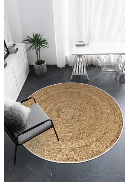 Dekoratif Yıkanabilir, Yuvarlak Kaymaz Tabanlı, Yuvarlak Salon Oturma Odası Halısı - WOOPAMUK521 modelleri