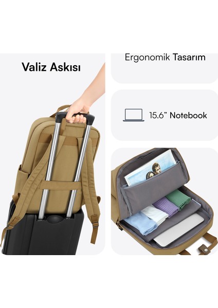 MCE-1523 15.6" Nova Eco Notebook Sırt Çantası Camel modelleri