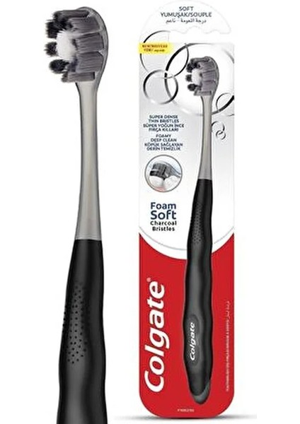 Foamsoft Siyah Diş Eti Masajı Yumuşak Diş Fırçası Nazik Temizlik 1 Adet