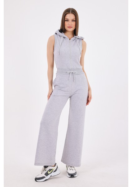 Juliet Kadın Kapüşonlu Bol Paçalı Tulum Gri fiyatları