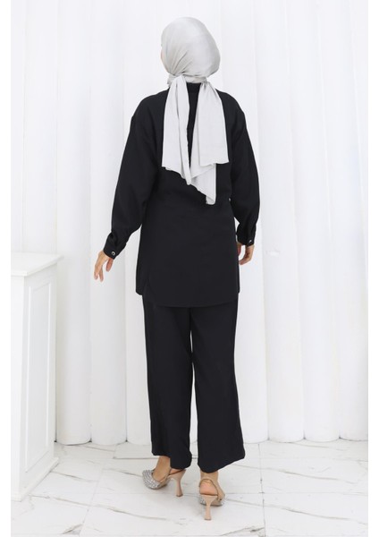 Minimal Taşlı Takım Siyah 19367 fırsatları