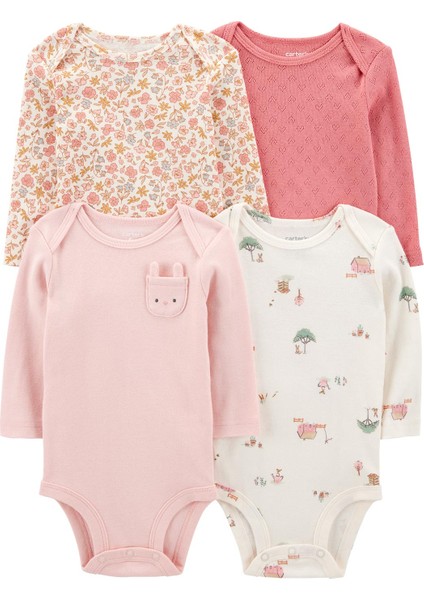 Kız Bebek Uzun Kollu 4lü Body