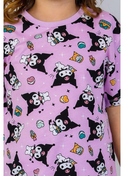 Desenli Kız Çocuk Kısa Kollu Pijama Takımı indirimleri