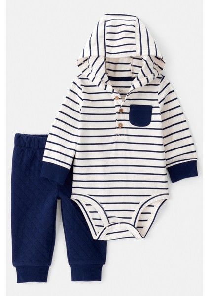 Erkek Bebek Ekru Body Pantolon