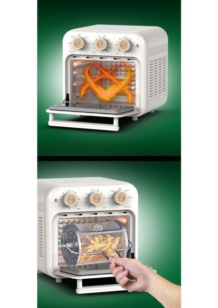 Geniş Kapasiteli 16 Lt 360° Dönüşümlü Zamanlayıcılı Yağsız Fritöz modelleri