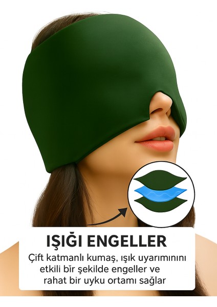 Mıgren Ve Baş Ağrısı Giderici Başlığı Sıcak Ve Soğuk Kompres Şapkası,buz Paketi Bandajı(Yeşil) modelleri
