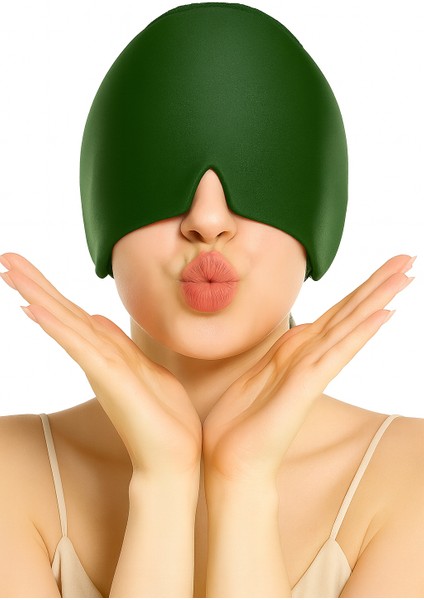 Mıgren Ve Baş Ağrısı Giderici Başlığı Sıcak Ve Soğuk Kompres Şapkası,buz Paketi Bandajı(Yeşil) indirimleri