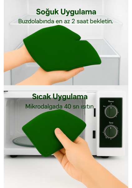 Mıgren Ve Baş Ağrısı Giderici Başlığı Sıcak Ve Soğuk Kompres Şapkası,buz Paketi Bandajı(Yeşil)