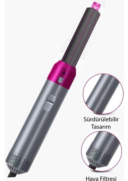 3 Kademeli 5 Başlıklı Çok Renkli Saç Şekillendirici Seti Profesyonel Kurutma fırsatları