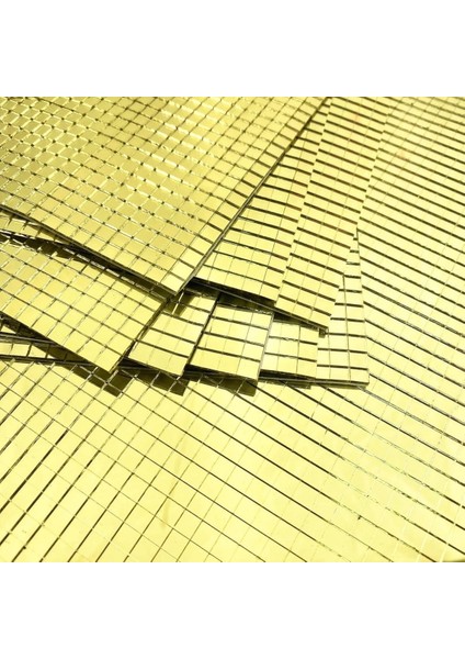 Buffer® Kare Gold Cam Mozaik Fayans Çıkartmaları El Işi Kare Cam Fayans Kendinden Yapışkanlı Aynalı Dekor Panel 30X30 cm fırsatları