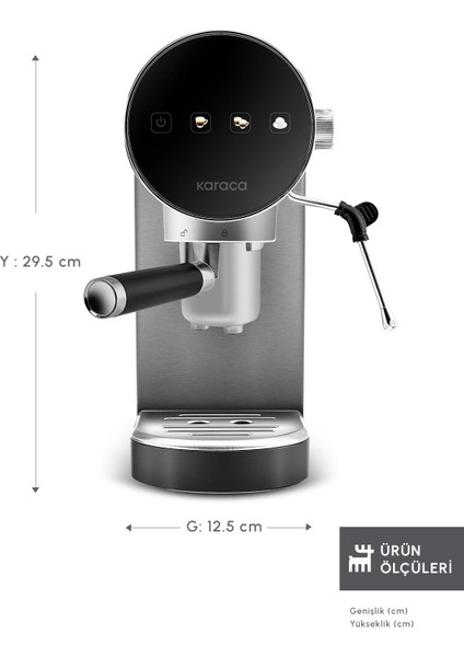 Dijital Inox Kahve Makinesi, 20 Bar, Öğütülmüş ve Kapsül Seçenekleri fiyatları