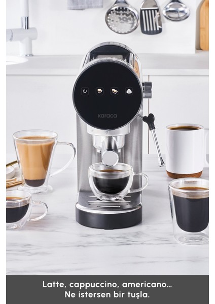 Dijital Inox Kahve Makinesi, 20 Bar, Öğütülmüş ve Kapsül Seçenekleri fırsatları