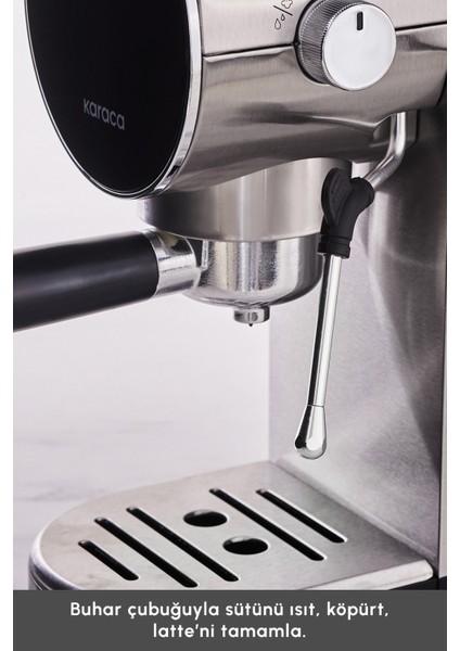 Dijital Inox Kahve Makinesi, 20 Bar, Öğütülmüş ve Kapsül Seçenekleri