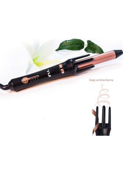 360 Derece Otomatik Dönen 25 mm Kalın Saç Maşası, Şekillendirici, Siyah modelleri