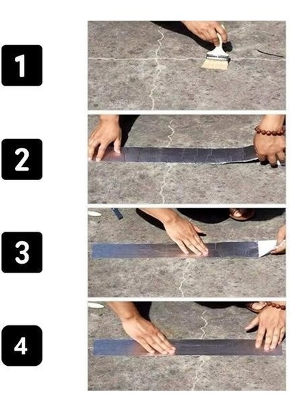 Buffer® 2 mt Yüksek Sıcaklık Dayanan Su Geçirmez Çatı Duvar Çatlak Onarıcı Yapışkan Bant Folyo 5 cm