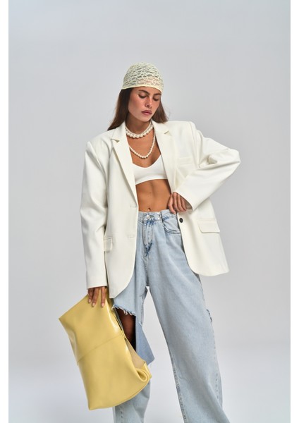 Emma Dikiş Detaylı Ekru Blazer fiyatları