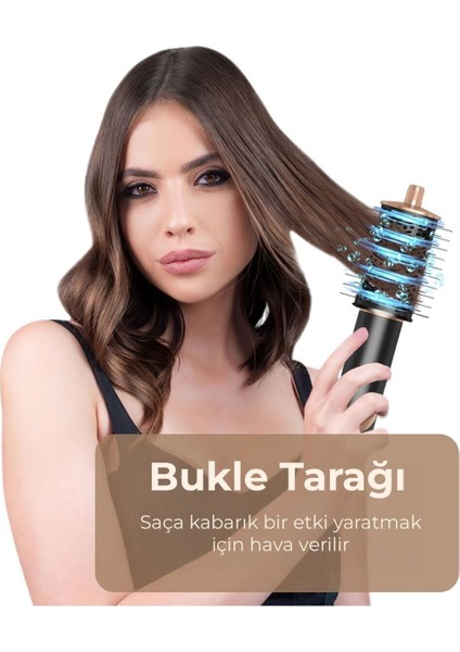 9in1 Çok Yönlü Hava Üflemeli Saç Şekillendirme Cihazı Siyah fırsatları