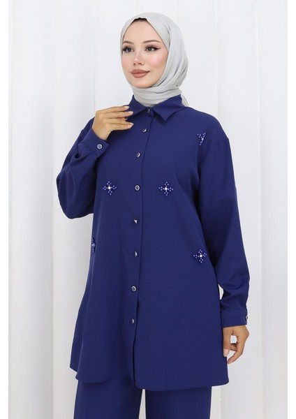 Minimal Taşlı Takım Indigo 19367 fiyatları