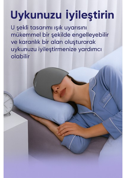 Mıgren ve Baş agrısı için Rahatlatıcı Isıtıcı Ped Sıcak Soğuk Kompres Termojel Buz Paket Bandajı(Gri)