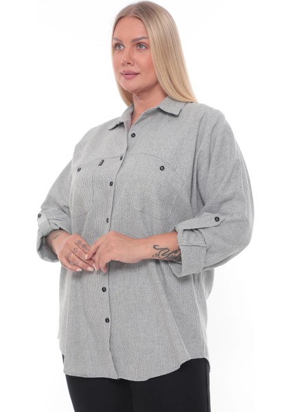 Cotton Büyük Beden Kadın Gömlek
