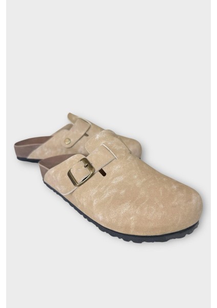 Mantar Taban Boston Birkens Model Günlük Sabo Unisex Ev Terliği Bej