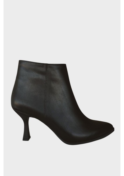 Topuklu Fermuarlı Kadın Bot (8 Cm) Siyah fırsatları