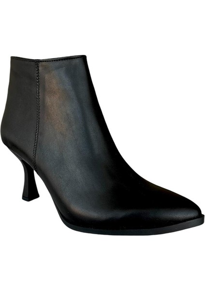 Topuklu Fermuarlı Kadın Bot (8 Cm) Siyah indirimleri