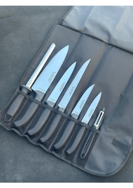 Gastronomi Çantalı Ekoset Şef, Kasap, Mutfak Bıçak Seti 8 Parça modelleri