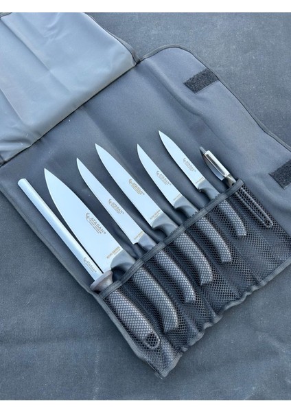 Gastronomi Çantalı Ekoset Şef, Kasap, Mutfak Bıçak Seti 8 Parça fırsatları