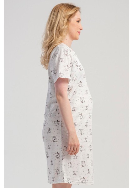 Kadın Beyaz Renk Kısa Kollu Lohusa Tunik C9T1N0605 fiyatları