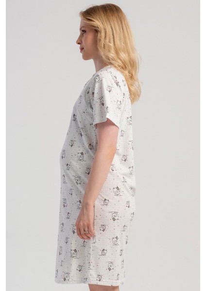 Kadın Beyaz Renk Kısa Kollu Lohusa Tunik C9T1N0605 modelleri