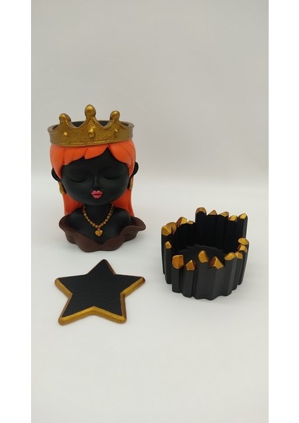 Turuncu Saçlı Kız Mini Saksı Set modelleri