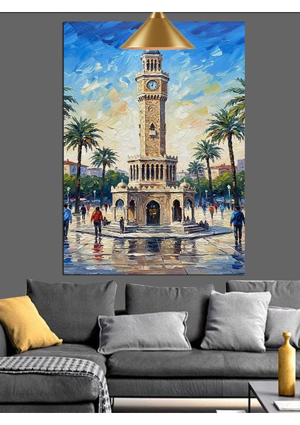 Izmir Saat Kulesi Dekoratif Kanvas - Mdf Ahşap Tablo fiyatları