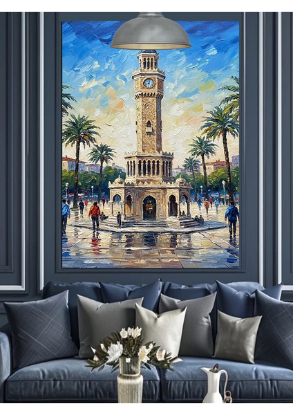 Izmir Saat Kulesi Dekoratif Kanvas - Mdf Ahşap Tablo modelleri