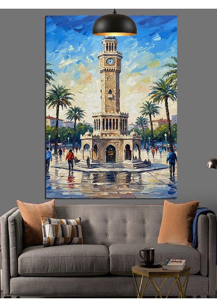 Izmir Saat Kulesi Dekoratif Kanvas - Mdf Ahşap Tablo fırsatları