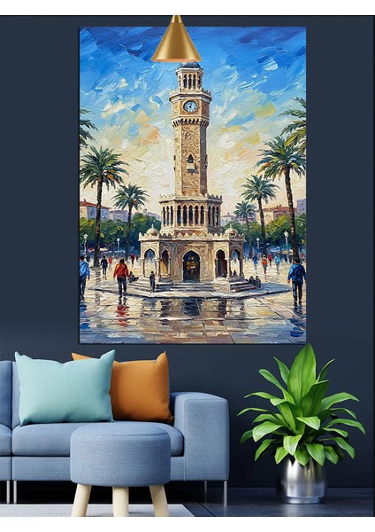 Izmir Saat Kulesi Dekoratif Kanvas - Mdf Ahşap Tablo indirimleri