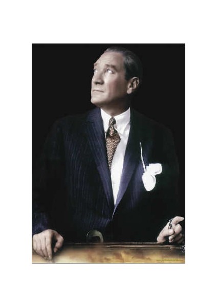 Göğe Bakan Sivil Mustafa Kemal Atatürk Dış Cephe Poster Bayrak 400 x 600 cm 4 x 6 Metre