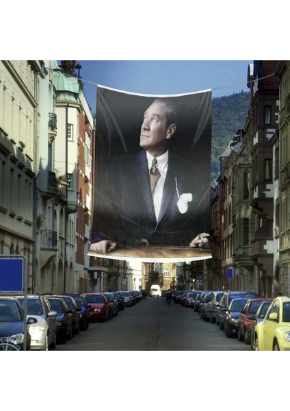 Göğe Bakan Sivil Mustafa Kemal Atatürk Dış Cephe Poster Bayrak 400 x 600 cm 4 x 6 Metre fiyatları