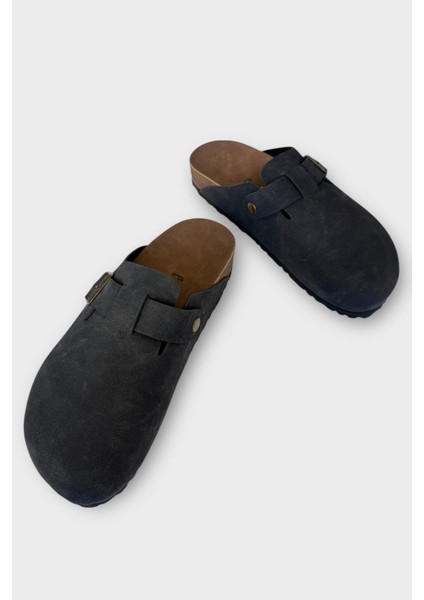 Mantar Taban Boston Birkens Model Günlük Sabo Unisex Ev Terliği Siyah