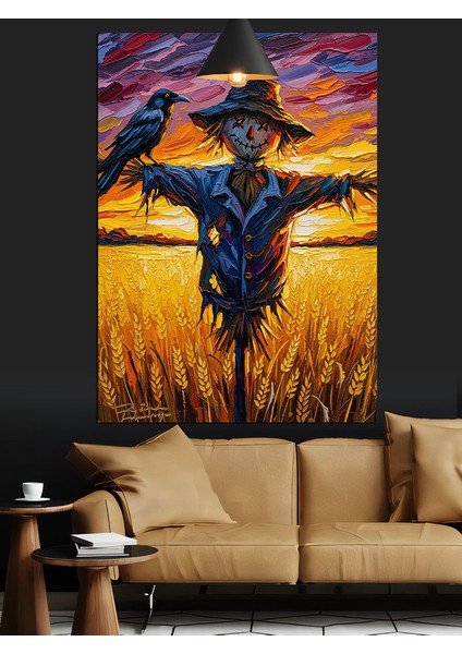 Buğday Tarlasında Korkuluk Dekoratif Kanvas - Mdf Ahşap Tablo modelleri