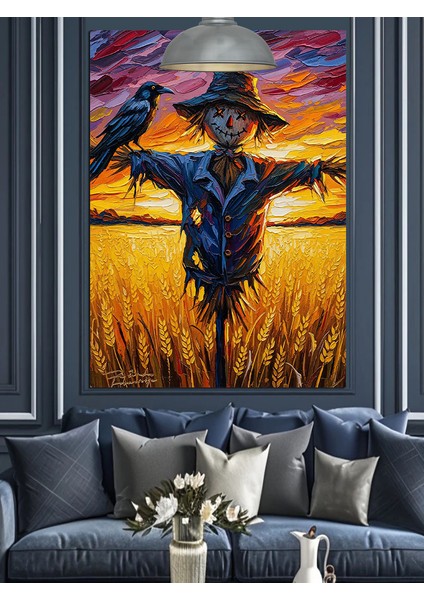 Buğday Tarlasında Korkuluk Dekoratif Kanvas - Mdf Ahşap Tablo indirimleri