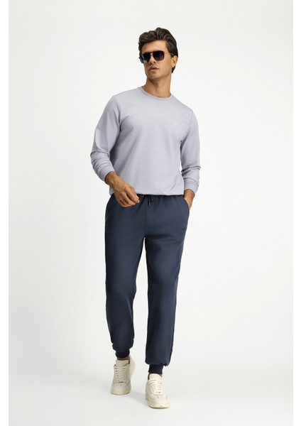 Bisiklet Yaka Regular Fit Nakışlı Pamuklu Sweatshirt indirimleri