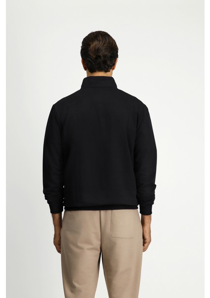 Regular Fit Fermuarlı Yarım Balıkçı Yaka Sweatshirt