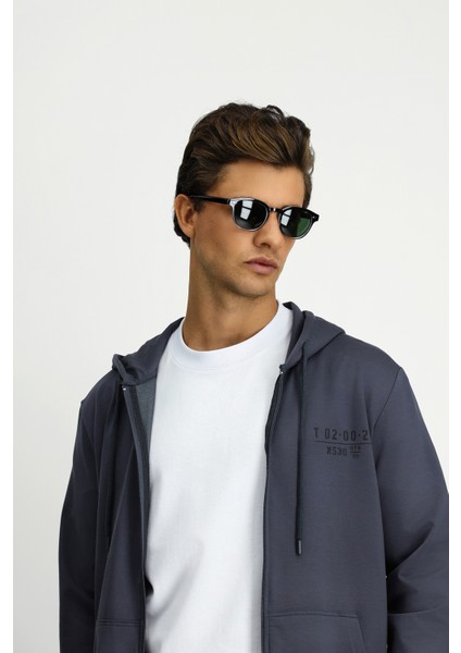 Kapüşonlu Fermuarlı Regular Fit Sweatshirt