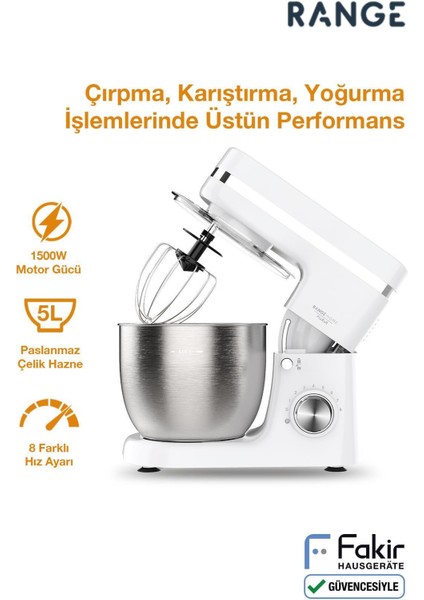 Pratik Mutfak Şefi, Hamur Yoğurma ve Stand Mikser, Beyaz Renkli