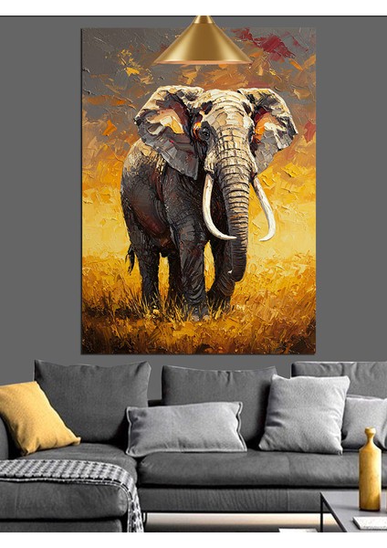 Savanada Yürüyen Fil Dekoratif Kanvas - Mdf Ahşap Tablo fiyatları