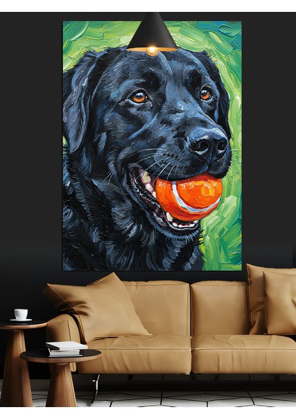 Toplu Siyah Labrador Dekoratif Kanvas - Mdf Ahşap Tablo fiyatları